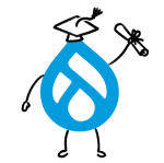Logo Drupal tenant un diplôme pour symboliser notre expertise